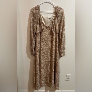 Cream snake print dress
